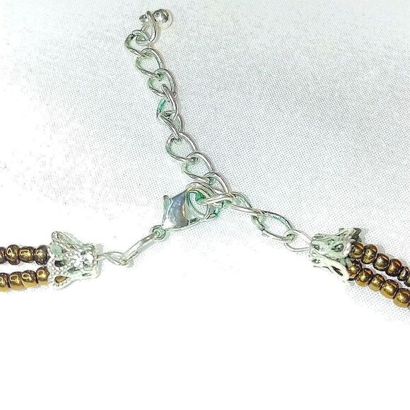 Handmade Beautiful necklace w/earring set. 28 inch. - Picture 4 of 5